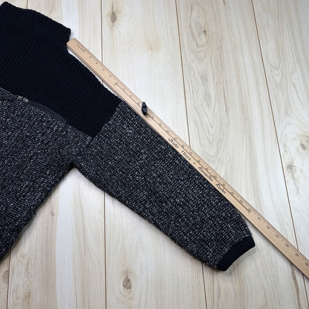 Varley Darwell Mock Neck Black Marled True Knit Mirage Wool Blend Sweater Zip XS - Picture 8 of 13